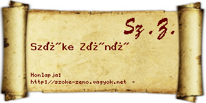 Szőke Zénó névjegykártya