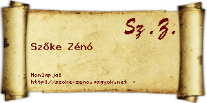Szőke Zénó névjegykártya