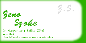 zeno szoke business card