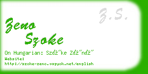 zeno szoke business card